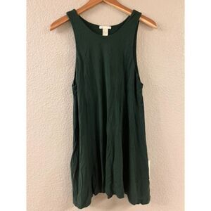 H&M Basic Dark Emerald‎ Green Tank Swing Dress Small